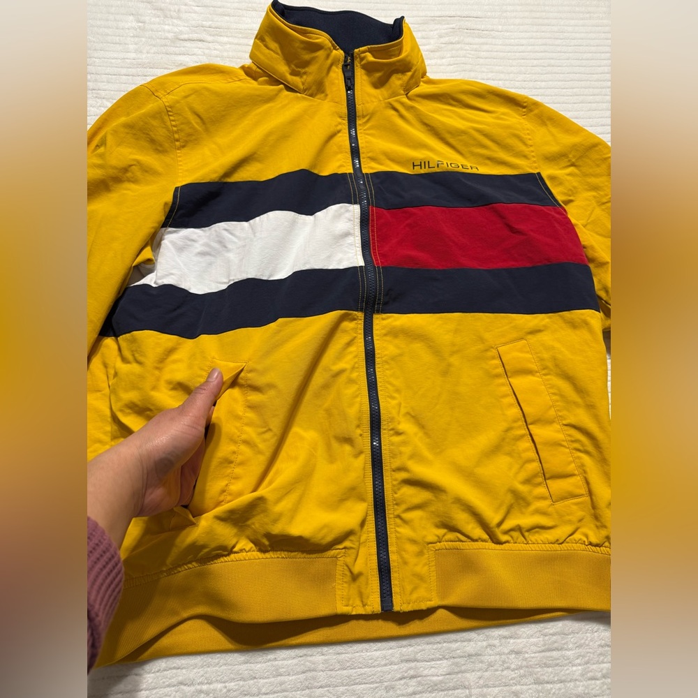 Tommy Hilfiger Yellow Windbreaker with Tricolor Stripe - Picture 3 of 10